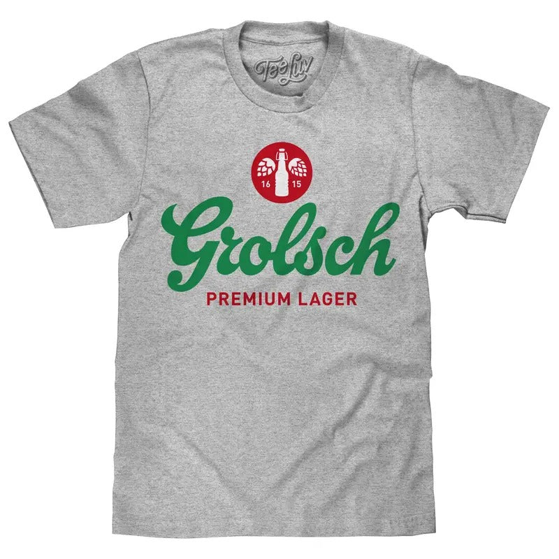 Grolsch Premium Lager Logo T-Shirt - Gray Hoodie, Sweatshirt | GrindPrints.com