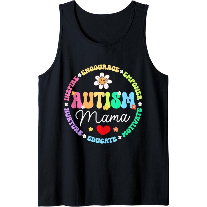 Groovy Autism Mom Mother Autism Awareness Month Mama Tank Top MADE IN USA T-Shirts, Hoodie, Sweatshirt | GrindPrints.com