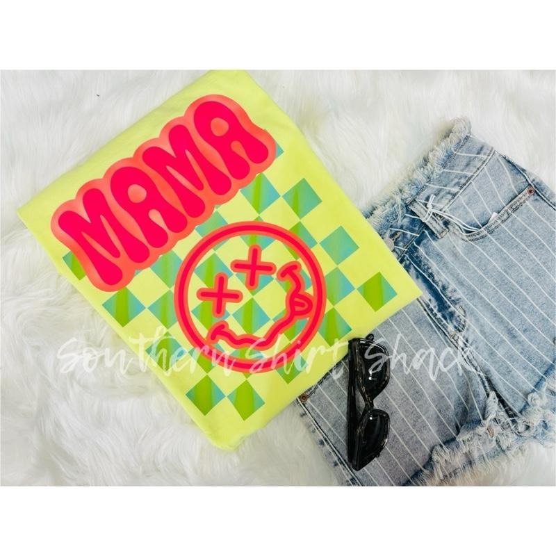 Groovy Mama T shirt  | Neon Lemon comfort colors T shirt top Hoodie, Sweatshirt | GrindPrints.com