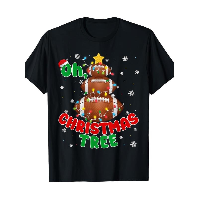 Groovy Oh Christmas Tree Xmas Football Santa T-Shirt-100% Cotton-220ghirt made in usa Hoodie, Sweatshirt | GrindPrints.com
