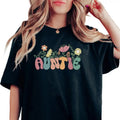 Groovy Wildflowers Auntie Shirt For Aunt, Auntie Gift Tee, New Auntie Crewneck, Funny Aunt Shirt, Unisex T-Shirt, Short...