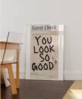 Guest Check Matte Fine Art Print, Trendy Wall Art Prints, Guest Check Poster, You Look So Good, Preppy Girly Art, Poster...