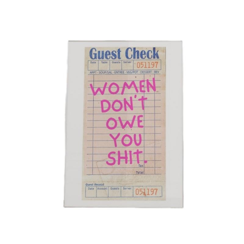 Guest Check Poster, Women Don't Owe You, Preppy Prints, Bar Cart Art, Gifts For Teens Girls Art Prints, Poster Prints No...