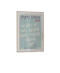 Guest Check Print, Trendy Poster, What If We Grab One More Drink, Guest Check, Retro Print, Blue Preppy Wall Art, Poster...