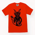 Guitar Devil Woodblock Printed All Cotton T-Shirt Menswear Top Graphic Streetwear Hoodie, Sweatshirt | GrindPrints.com