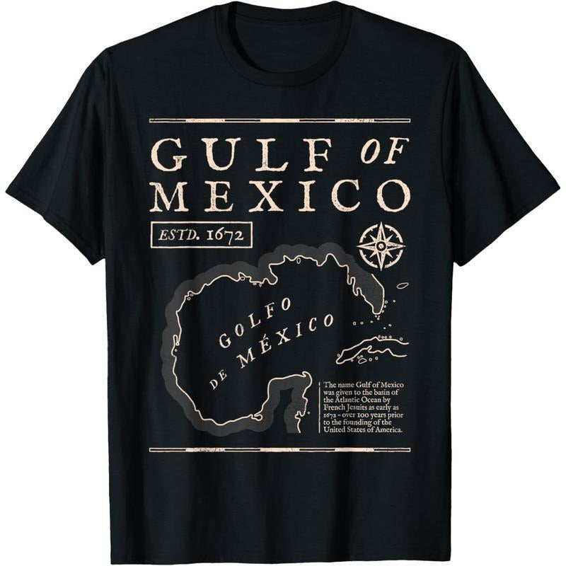 Gulf of Mexico 1672 Historic Map T-Shirt made in usa Hoodie, Sweatshirt | GrindPrints.com