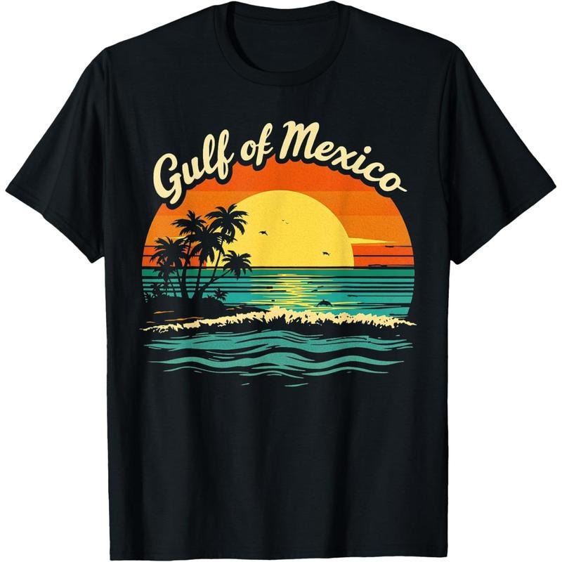 Gulf of Mexico Beach Palms Summer Holiday T-Shirt made in usa Hoodie, Sweatshirt | GrindPrints.com