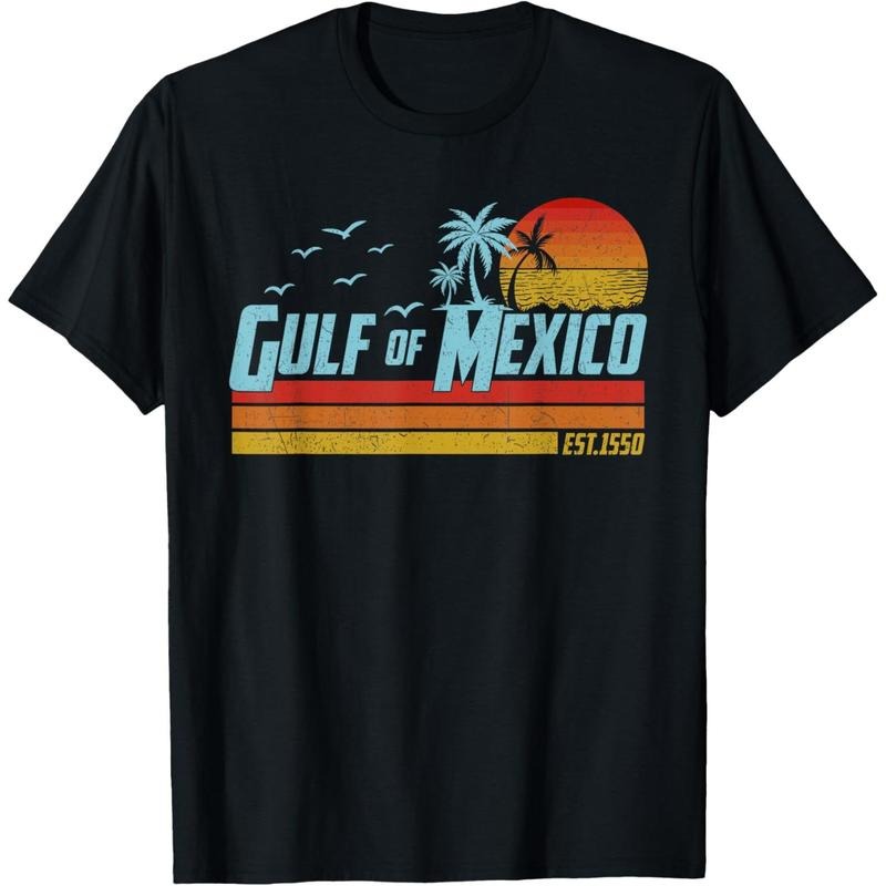 Gulf of Mexico Est 1550 Retro Vintage Beach T-Shirt made in usastyle{n002}2 Hoodie, Sweatshirt | GrindPrints.com