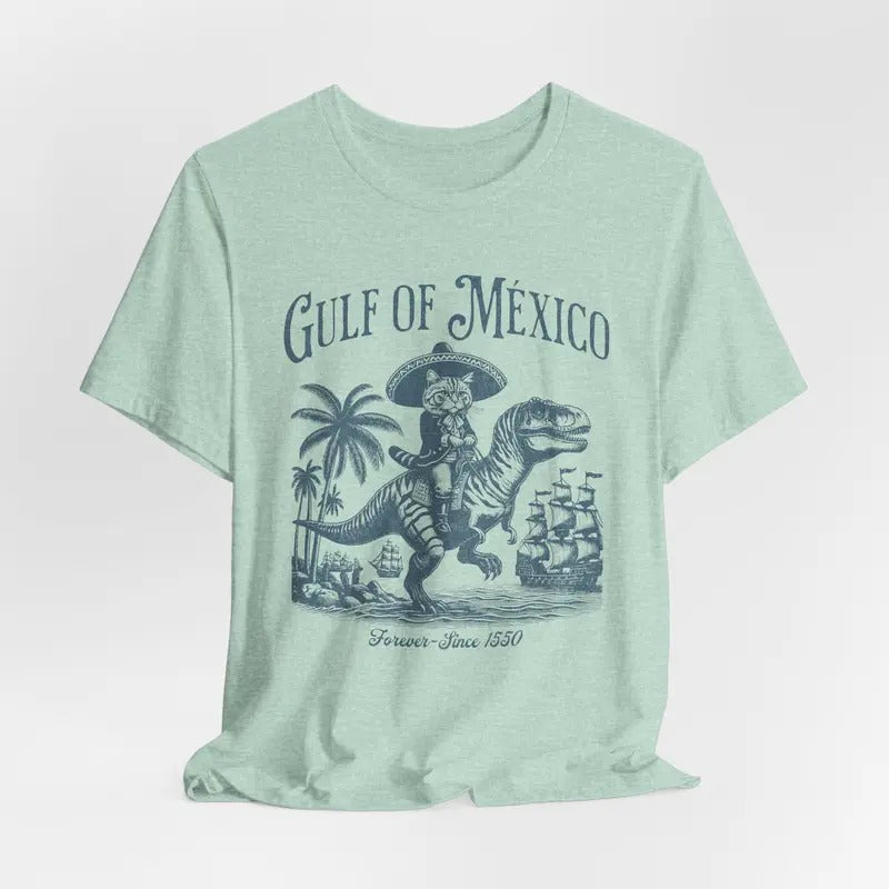 Gulf of Mexico Funny Pirate Cat Shirt, Golfo de México Retro Vintage Art Shirt, Gulf of Mexico Cat Shirt, Gulf of Mexico...