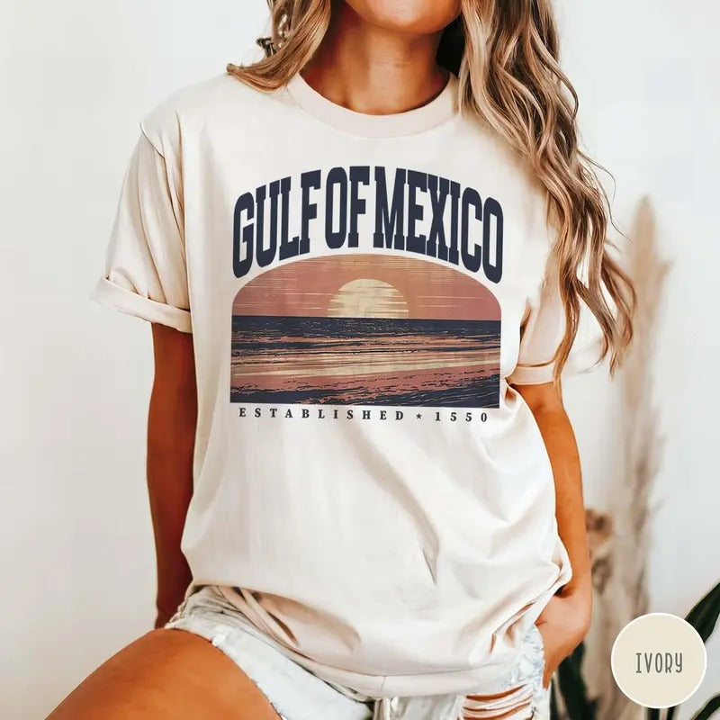 Gulf of Mexico Shirt Gulf Coast Shirt Mexico Beach Shirt Texas Alabama Mississippi Florida Beach Crewneck Mexico Gift for...