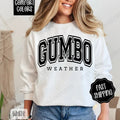 Gumbo Weather Sweatshirt Comfort Colors, Cajun Women's Crewneck, Southern Women's Sweater T-Shirts, Hoodie | GrindPrints.com