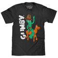 Gumby and Pokey Cowboy T-Shirt - Charcoal Gray Heather Hoodie, Sweatshirt | GrindPrints.com