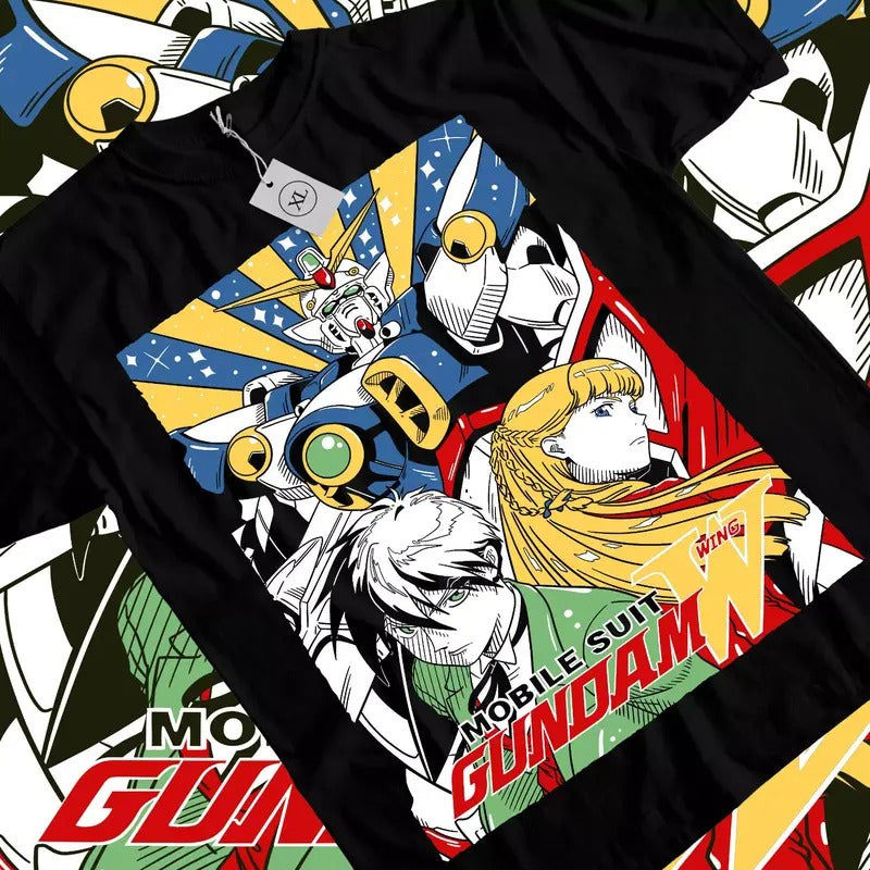 Gundam Wing T-Shirt Japanese Anime Tshirt Manga Shirt Graphic Art All Size Hoodie, Sweatshirt | GrindPrints.com