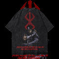 Guts Heavy Oversized Dyenomite Mineral Wash T-Shirt Unisex Anime T-Shirt Streetwear & Gym Style Cotton Menswear Hoodie,...