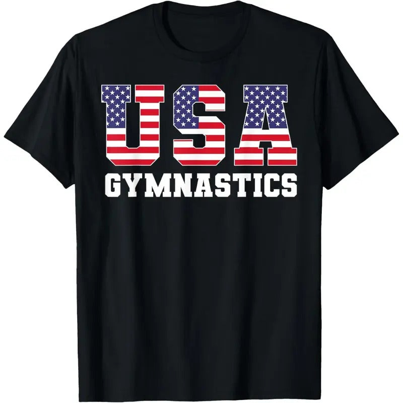 Gymnast Gymnastics USA American Flag 4th of July Girls Boys T-Shirt made in usa Hoodie, Sweatshirt | GrindPrints.com