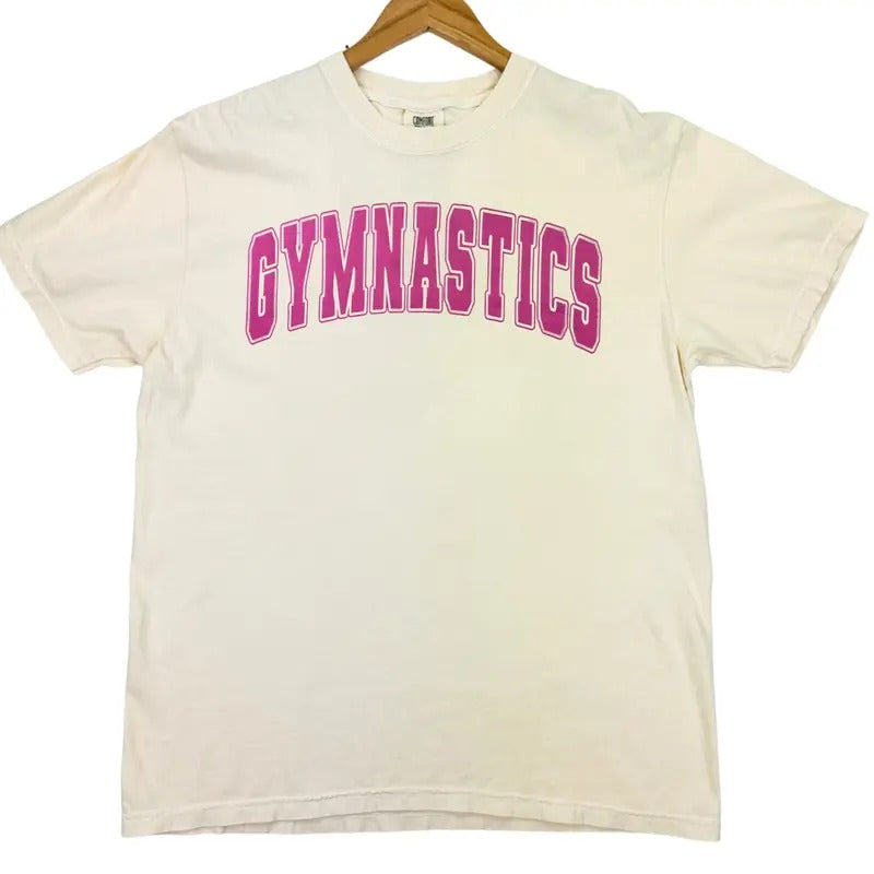 Gymnastics Varsity Letter Comfort Colors T-Shirt Hoodie, Sweatshirt | GrindPrints.com