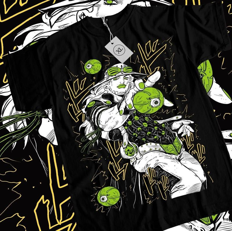 Gyro T-Shirt S-4XL Zeppeli Jojo's Bizarre Adventure Funny Anime Black Shirt Tshirt S-4XL Hoodie, Sweatshirt | GrindPrints.com