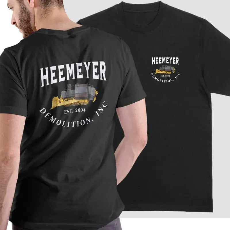 HEEMEYER Demolition Inc T-Shirt, Marvin Heemeyer Killdozer Tee, Casual Crewneck, Short Sleeve, Black, Tribute Shirt for...