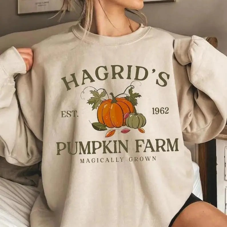 Hagrid's Pumpkin Patch Sweatshirt, Fall Sweatshirt,  Book Lover Shirt, Thanksgiving 2024, Halloween Shirt, Halloween...