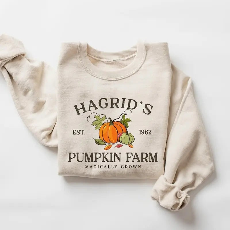 Hagrid's Pumpkin Patch Sweatshirt, Fall Sweatshirt, Halloween Sweatshirt, Book Lover Gifts, Thanksgiving 2024 - Unisex...