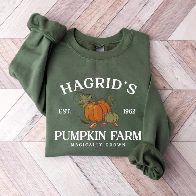 Hagrid'S Pumpkin Patch Thanksgiving 2024 Fall Halloween Pumpkin Fall Shirt Book Lover T-Shirts, Hoodie, Sweatshirt