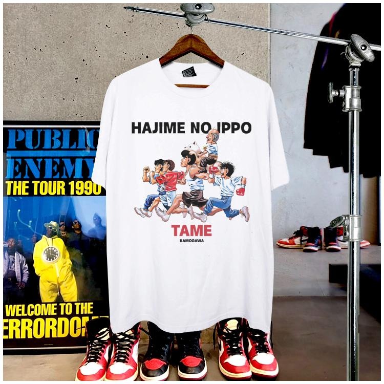 Hajime no Ippo "TEAM" Heavyweight Vintage Tee 100% Cotton OVERSIZED Anime T-shirt Menswear Top Crew Necks Tshirt Casual...