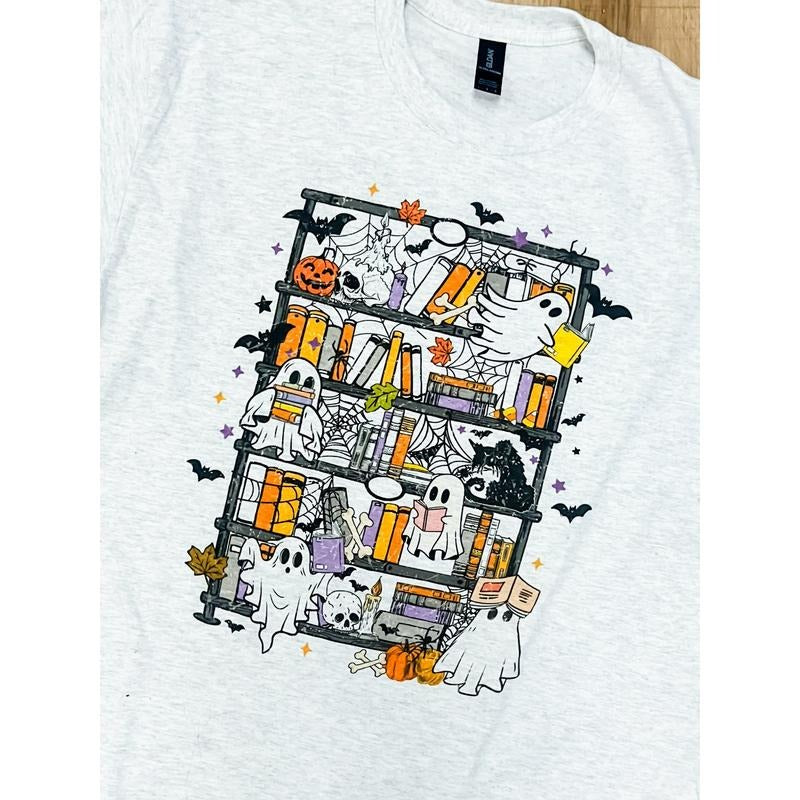 Halloween Bookshelf Graphic Top T-Shirts, Hoodie, Sweatshirt | GrindPrints.com