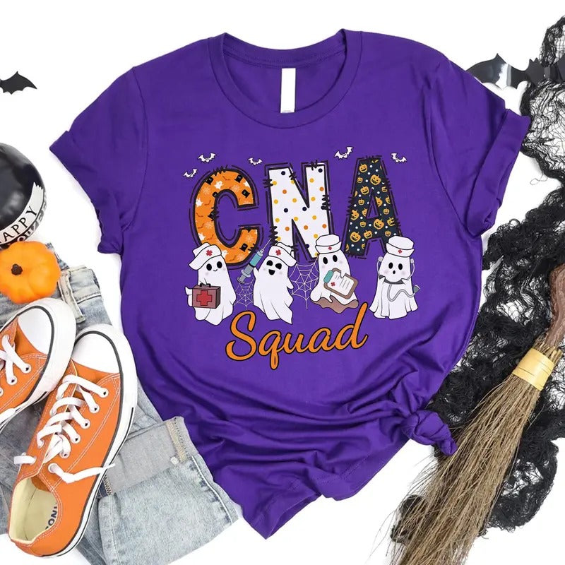 Halloween CNA Squad Halloween CNA Shirt Certified Nursing Assistant Ghost Matching Halloween Shirt T-Shirts, Hoodie, Sweatshirt