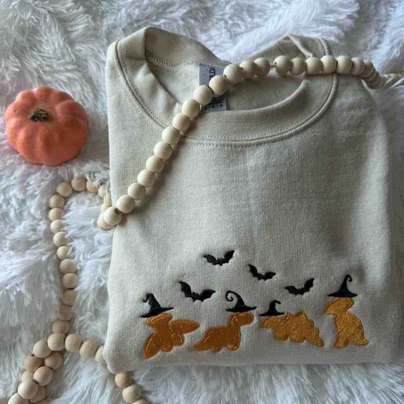 Halloween Chicken Nuggets Sweatshirt, Embroidered Halloween Sweatshirt, Dinosaur Chicken Nugget Sweatshirt T-Shirts, Hoodie