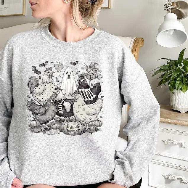 Halloween Chicken Halloween Chicken Chicken Lover Funny Chicken Shirt Ghost Chickens Fall ChickenT T-Shirts, Hoodie, Sweatshirt
