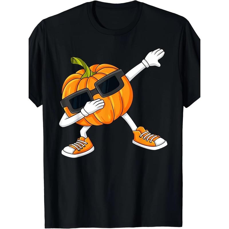 Halloween Dabbing Pumpkin Thanksgiving Day Mens T-Shirt- 220g made in usa Hoodie, Sweatshirt | GrindPrints.com