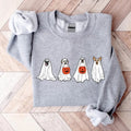 Halloween Dog Sweatshirt, Funny Ghost Dog Halloween Hoodie, Dog Lover Gift Sweater, Spooky Season Long Sleeve. T-Shirts