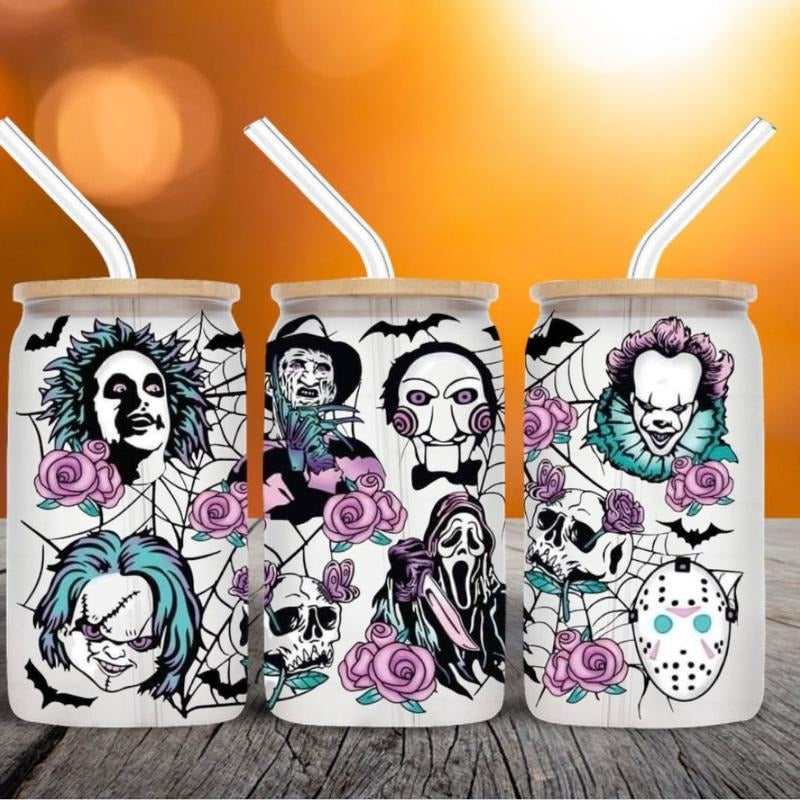 Halloween Family 16oz Matte Glass Tumbler T-Shirts, Hoodie, Sweatshirt | GrindPrints.com