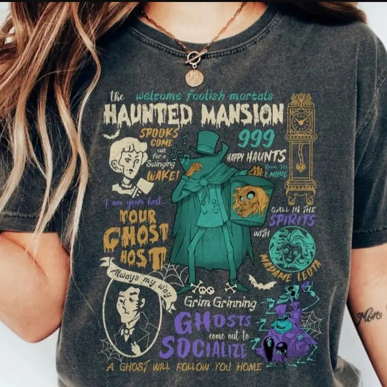 Halloween Flower Tightrope Walker Shirt, Retro The Haunted Mansion Tshirt, Halloween Family, Tightrope Girl Tees, Cringe...