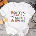 Halloween Gender Reveal Party Boo Y Ghoul We Love You Shirt Matching Baby Announcement Shirt Maternity Boy Girl Announcement T-Shirts, Hoodie, Sweatshirt
