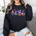 Halloween Ghost Neon Sweatshirt, Coquette Bow Girls Shirt, Neon Spooky Ghosts Sweater, Spooky Season Women T-Shirt Hoodie