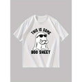 Halloween Ghost Print T-Shirt for Men - 'This Is Some Boo Sheet' Casual Crew Neck Cotton Blend Top