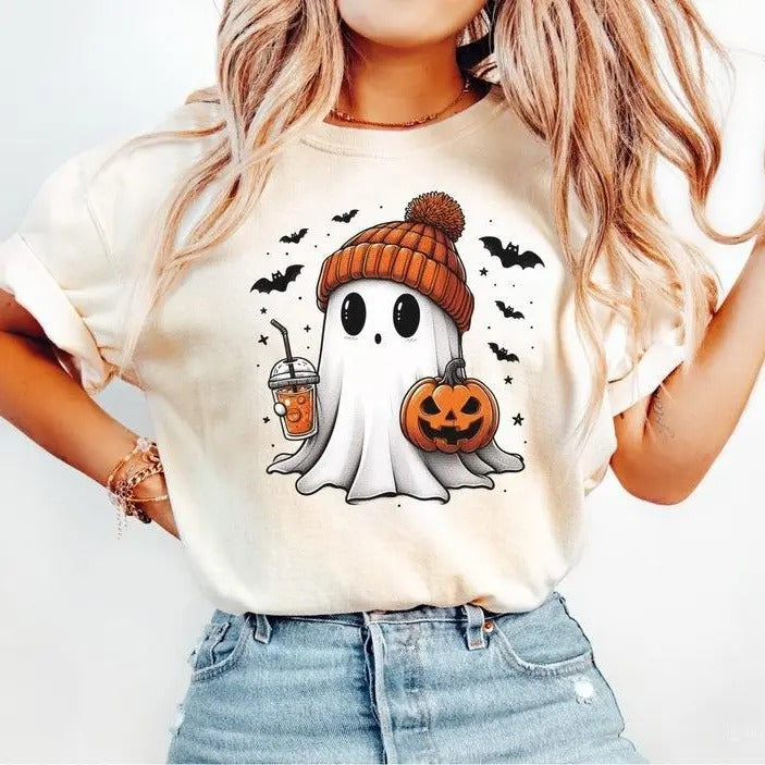 Halloween Ghost Shirt, Cute Ghost Shirt, Womens Halloween Shirts, Cute Fall Shirts, Spooky Season TShirt, Gift For...
