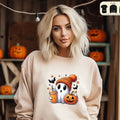Halloween Ghost Sweatshirt, Cute Halloween T-Shirt, Halloween Women's Hoodie, Spooky Season Shirt, Trick or Treat Shirt,...