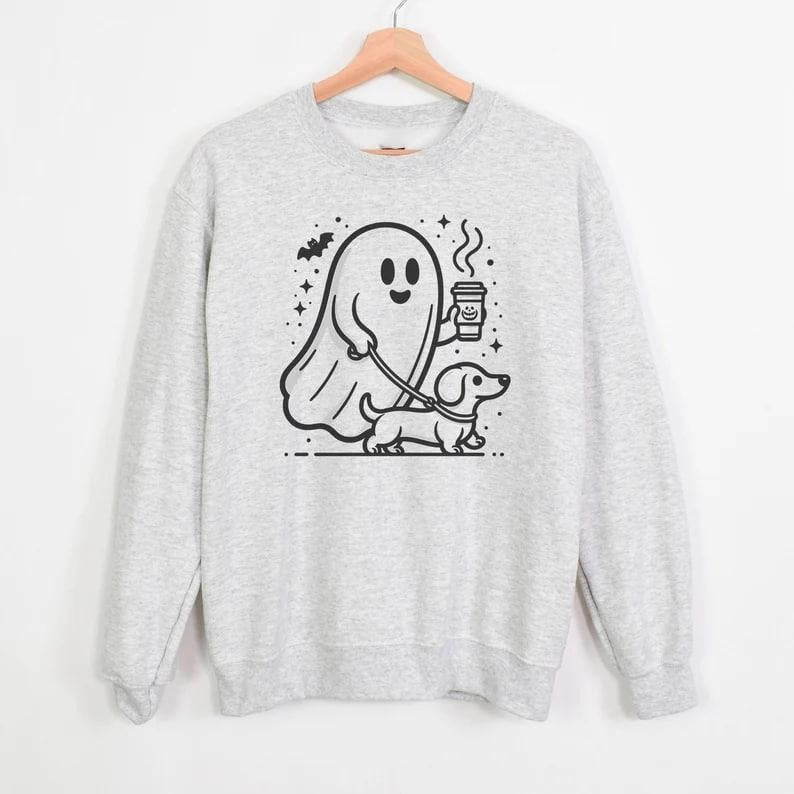 Halloween Ghost Dachshund Halloween Spooky Ghost Shirt Halloween Dog Spooky Season Weenie Dog Weiner Dogstyle{N002}2 T-Shirts, Hoodie, Sweatshirt