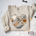 Halloween Heart Sweatshirt, Halloween Boo Shirt, Ghost Sweatshirt, Halloween Costume, For Men, For Women, Casual, Classic...