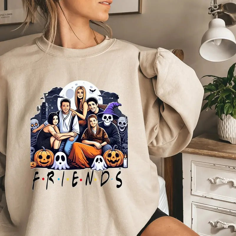 Halloween Horror Characters Shirt, Horror Characters Friends Sweatshirt,  Friends Halloween Shirt, Horror Movie...