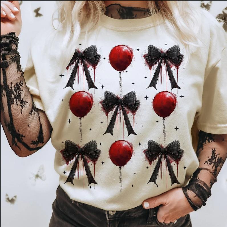 Halloween Horror Shirt, Coquette Bow Halloween Shirt, Halloween T-Shirt Hoodie, Sweatshirt | GrindPrints.com
