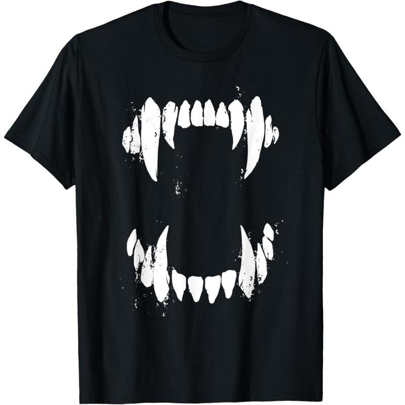 Halloween Horror Wolf Dog Vampire Monster Teeth Costume T-Shirt.made in usa Hoodie, Sweatshirt | GrindPrints.com
