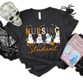 Halloween Nursing Student T-shirt for Women, Halloween Ghost Nurse Shirt, Nursing School Tee, Nurse Life Shirt Hoodie,...