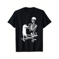Halloween Print Men's Cotton Top, Casual Short Sleeve Crew Neck T-shirt, Men's Clothing For Outdoor made in usa Hoodie,...