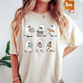 Halloween Retro Ghosts Reading Books Teacher Librarian Halloween Gift Spooky Season Trendy Shirt Gift Halloween Book...