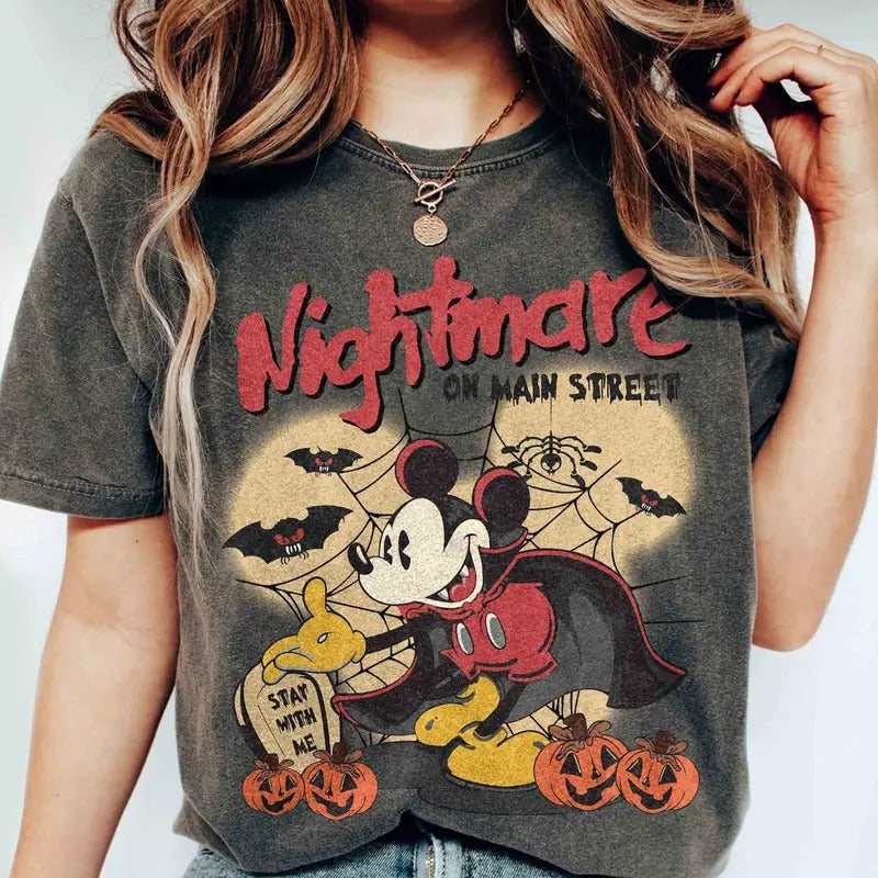 Halloween Shirt, Halloween Comfort Colors T-shirt, Nightmare On The Main Street Shirt, Halloween Pumpkin Sweatshirt Hoodie