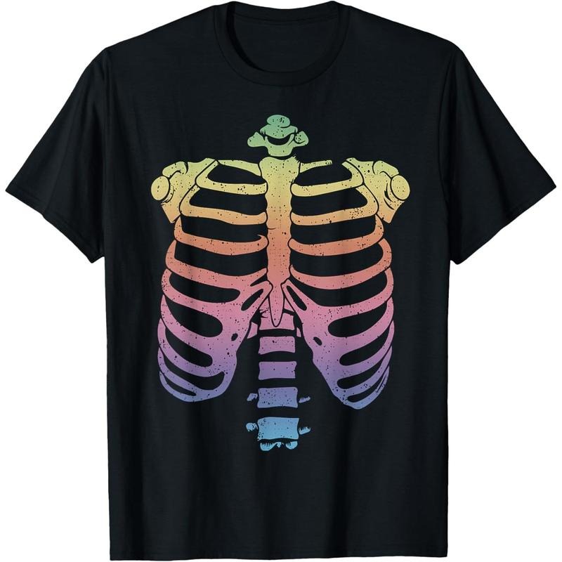 Halloween Skeleton Rib Cage T-Shirt Zombie Costume Tee Shirt T-Shirt made in usa Hoodie, Sweatshirt | GrindPrints.com