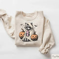 Halloween Sweatshirt, Cute Raccoon Ghost T-Shirt, Retro Halloween Shirts, Spooky Season Gift, Raccoon Halloween Shirt,...